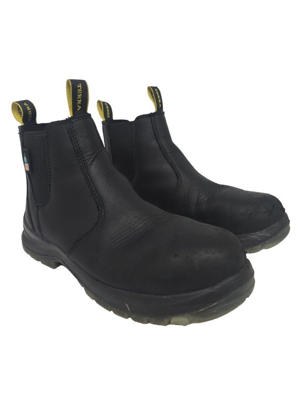 Terra Men's 6'' Murphy Composite Toe Plate Slip-On Work Boots Black Size 9.5W